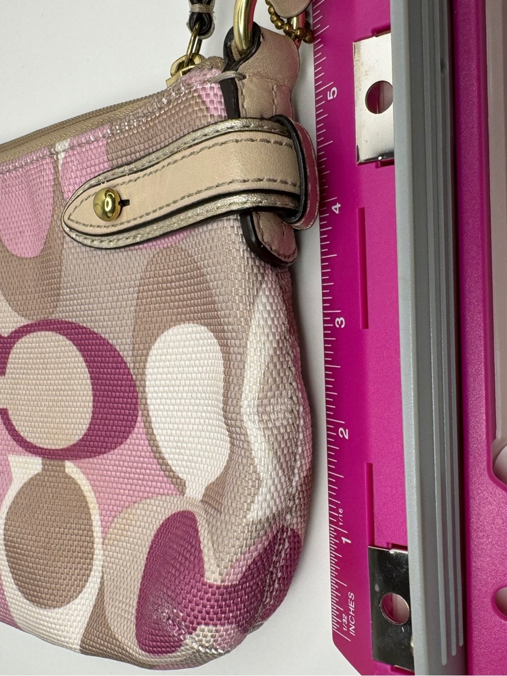 Coach Colette Signature Woven Fabric Op Art Clutch Wristlet Y2K Bag - Picture 14 of 16